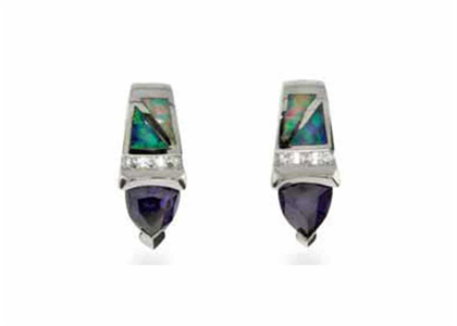 CZ Studded Gemstone Earring